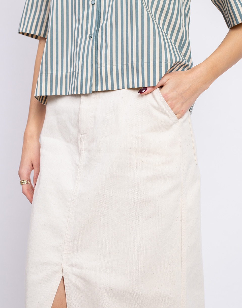 Yerse Denim Midi Skirt 002 ECRU S