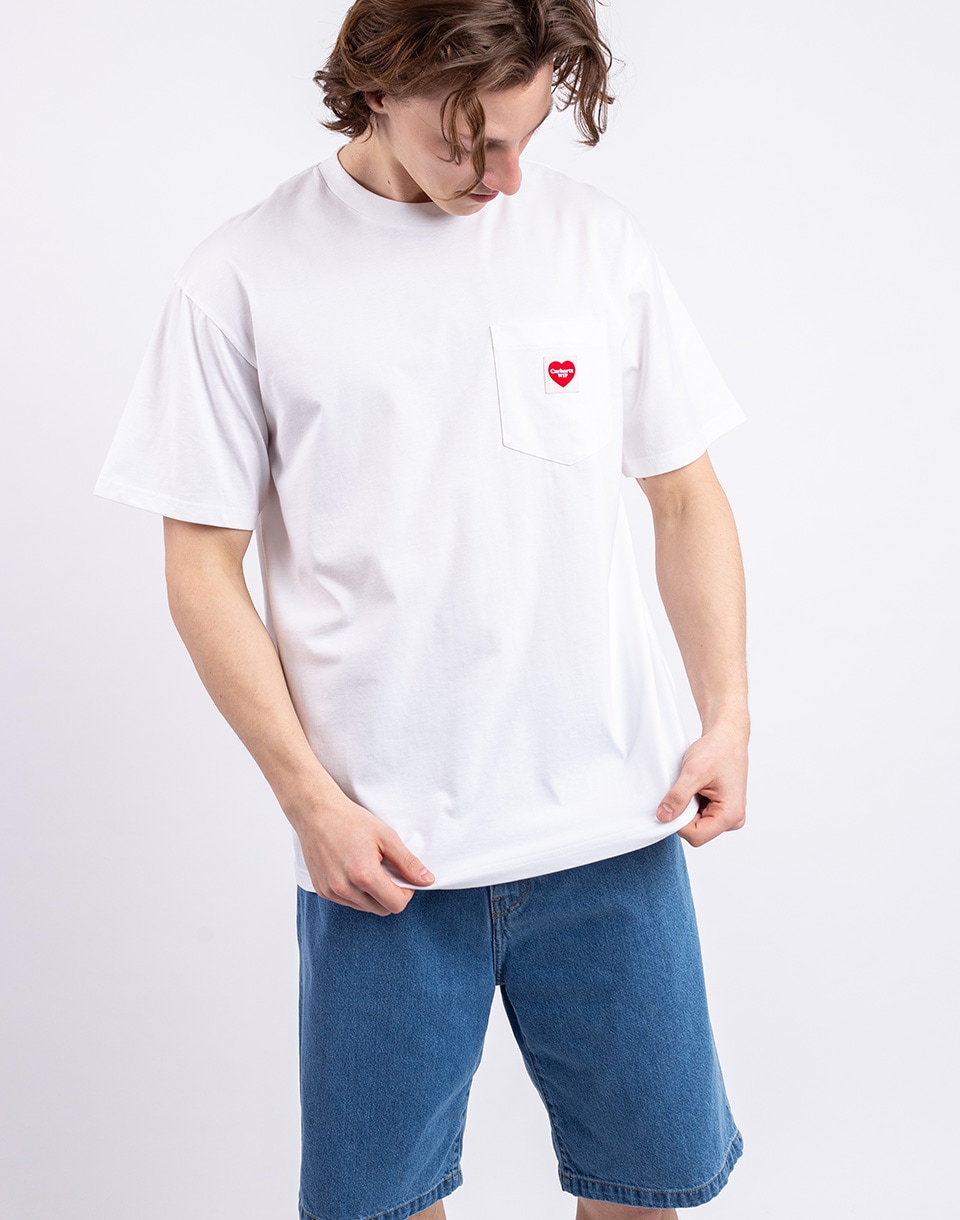 Carhartt WIP S/S Pocket Heart T-Shirt White/Red L
