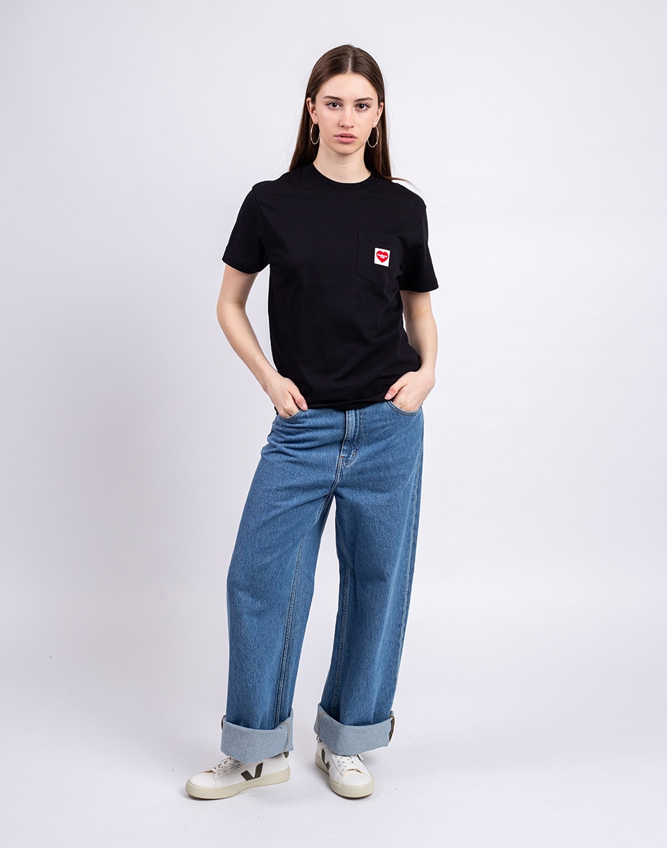 Carhartt WIP W' S/S Pocket Heart T-Shirt Black/Red M