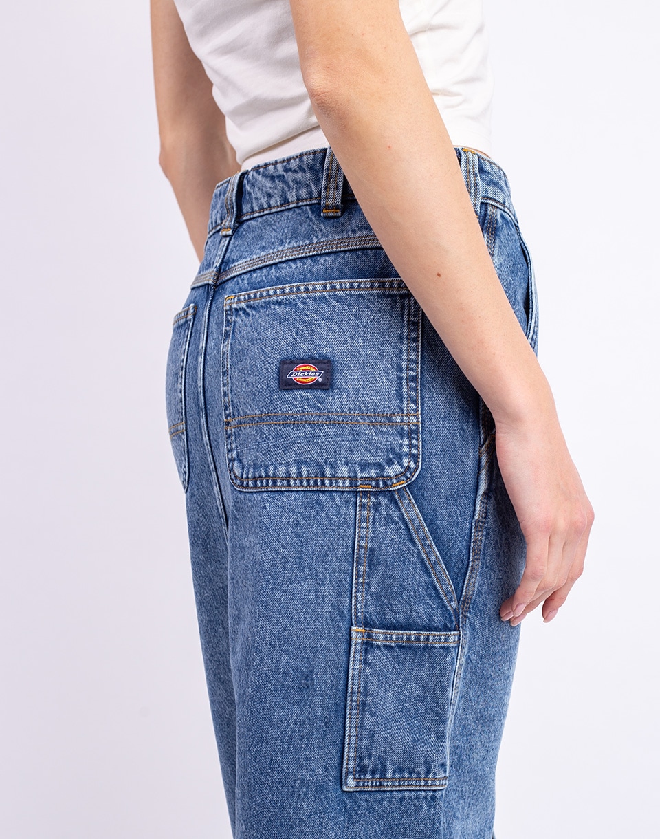 Dickies Long Denim Carpenter Skirt RINSED BLUE W/ FADE S