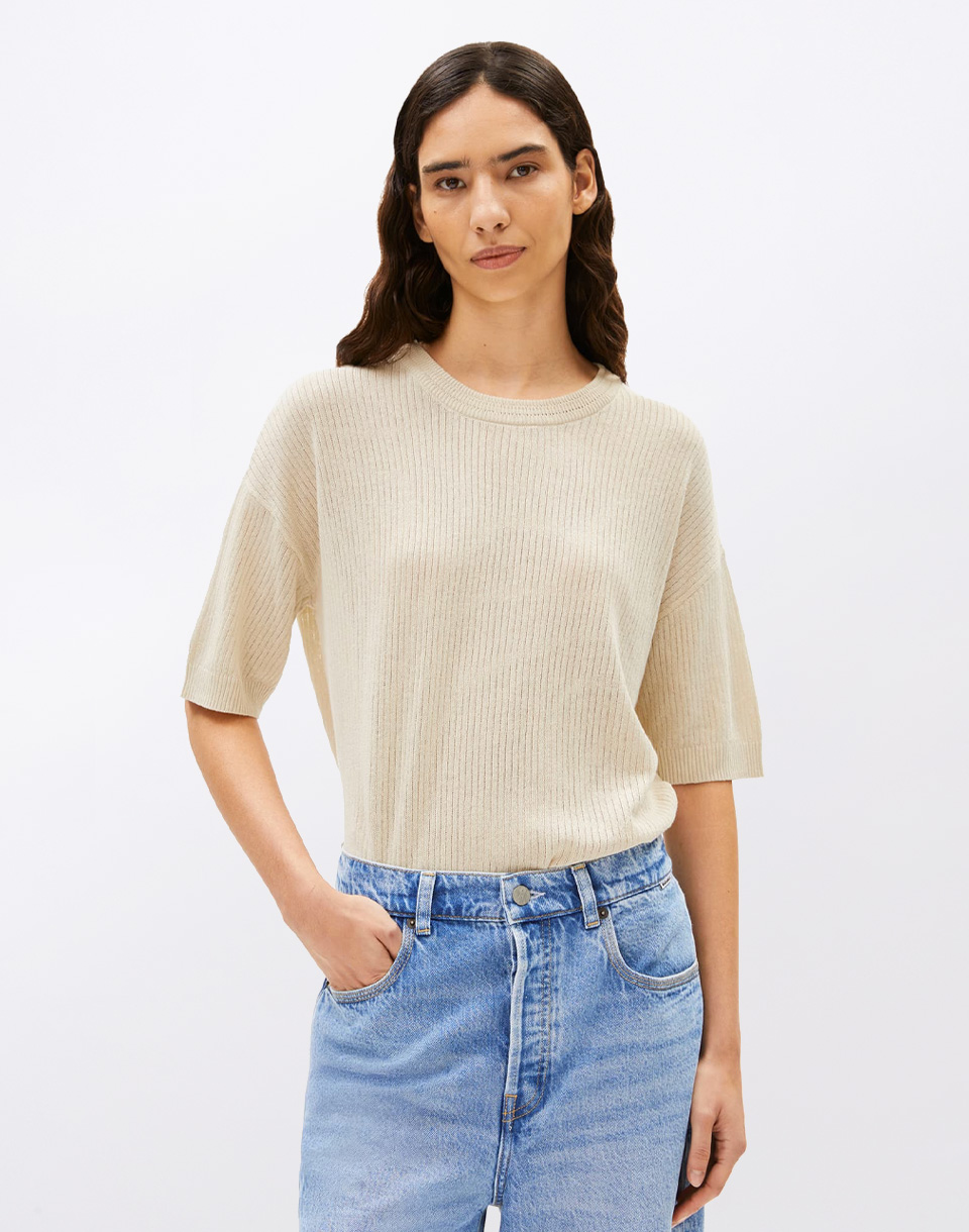 Tričko Armedangels Lizaa Lino 3146 raw white