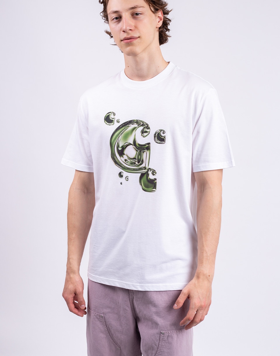 Tričko Carhartt WIP S/S Solar Chrome C-Logo T-Shirt White