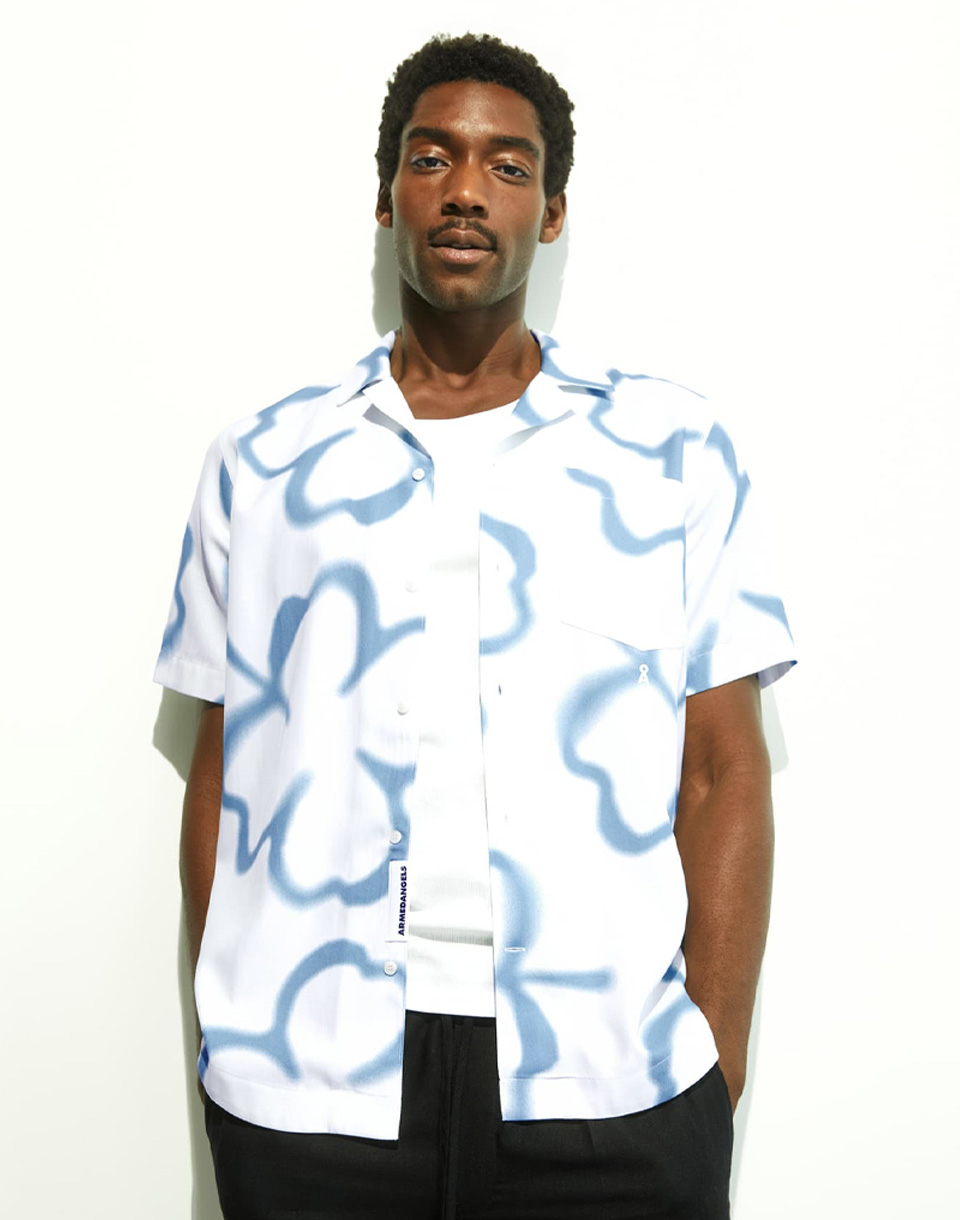 Armedangels Lovaar Clover 3268 undyed-pigment blue XL