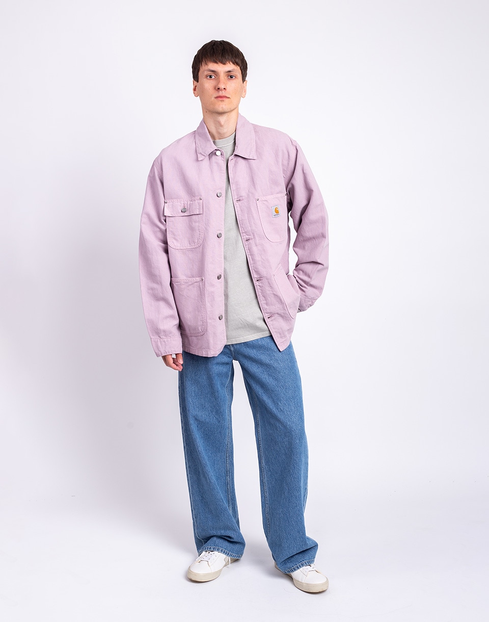 Carhartt WIP Walter Chore Coat Pink Fog garment dyed L