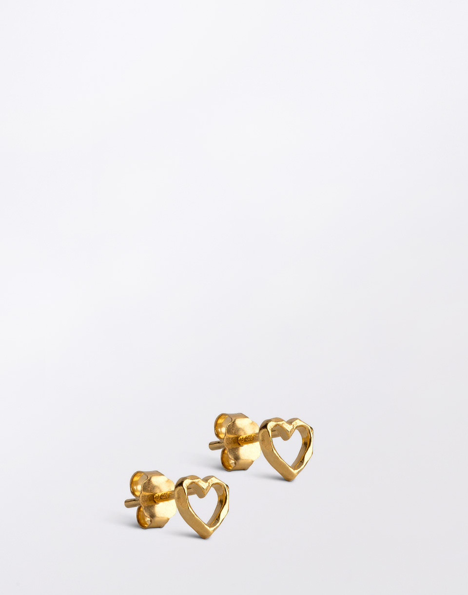 ENAMEL Copenhagen Studs, Organic Heart 925S/GP/M