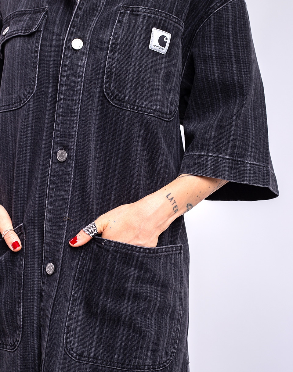 Carhartt WIP W' Rylan Dress Rylan stripe, black stone washed M