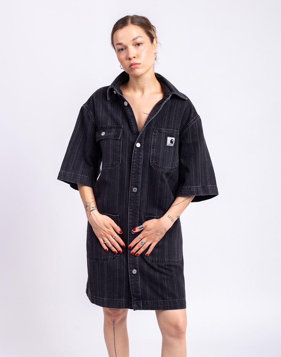 Carhartt WIP W' Rylan Dress Rylan stripe, black stone washed L
