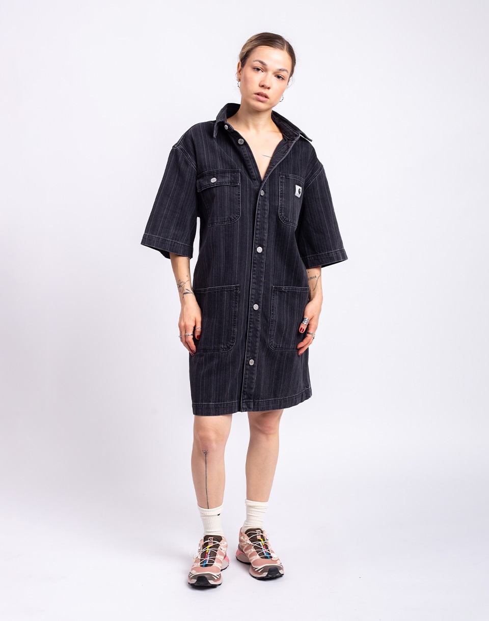 Carhartt WIP W' Rylan Dress Rylan stripe, black stone washed M