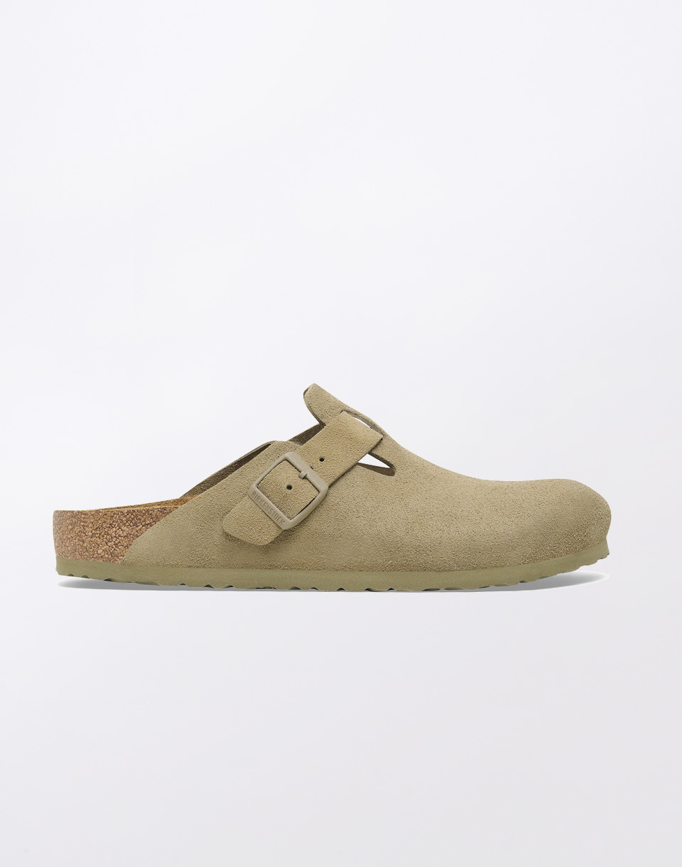 Birkenstock Boston Suede Leather Faded Khaki 44