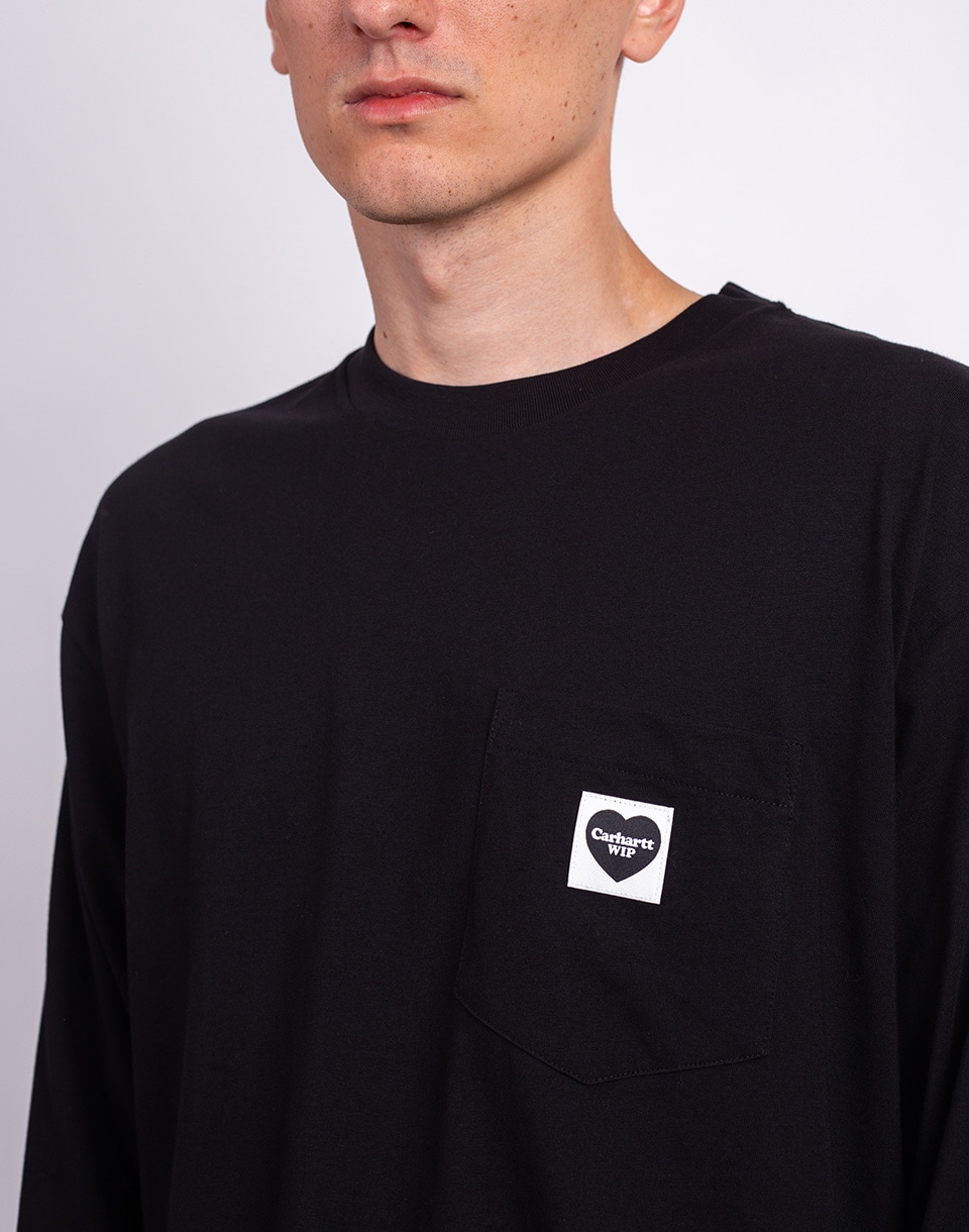 Carhartt WIP L/S Pocket Heart T-Shirt Black/Black M
