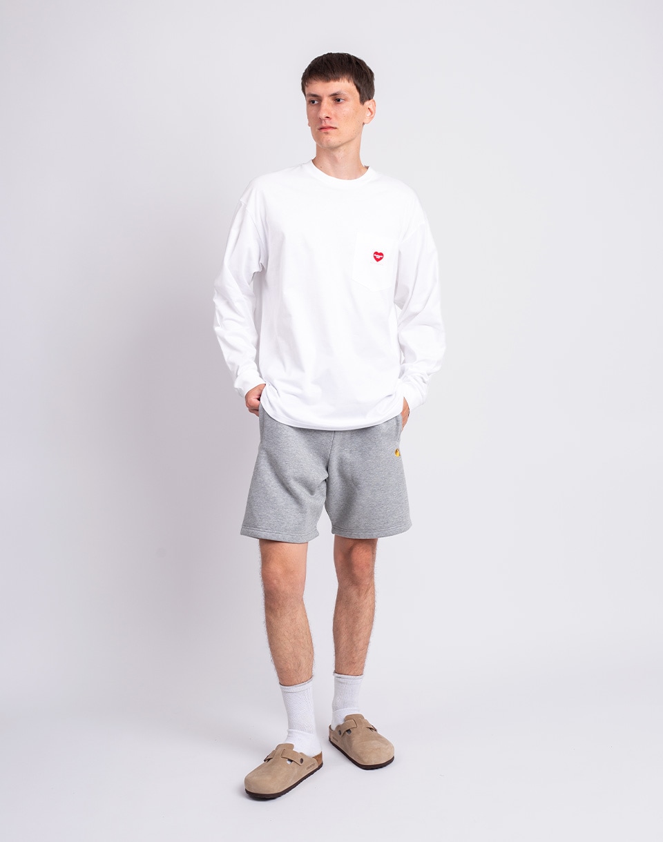 Carhartt WIP L/S Pocket Heart T-Shirt White/Red M