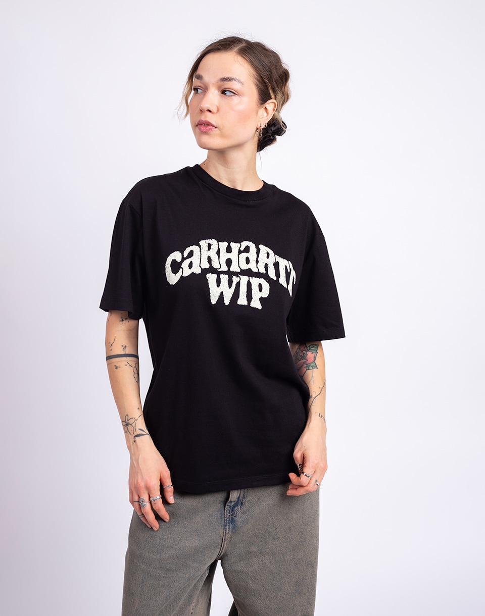 Tričko Carhartt WIP W' S/S Guide Club T-Shirt Black heavy stone wash