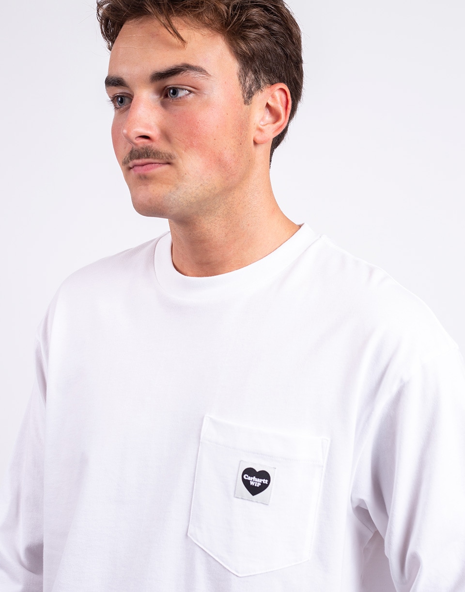 Carhartt WIP L/S Pocket Heart T-Shirt White/Black M