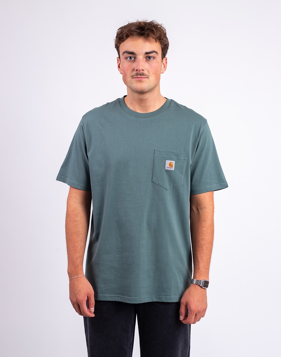 Tričko Carhartt WIP S/S Pocket T-Shirt Silver Pine