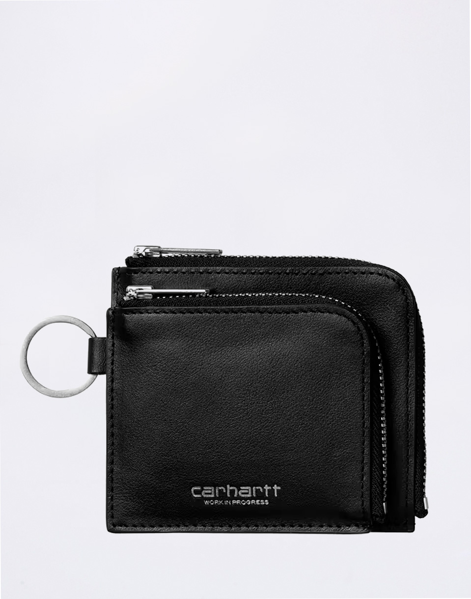 Carhartt WIP Double Vegas Zip Wallet Black/Silver