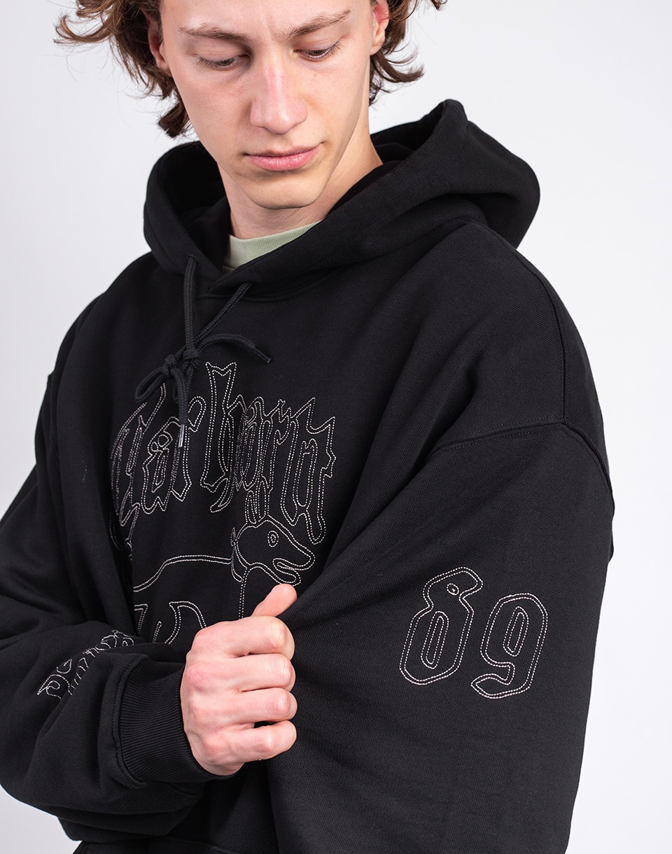 Carhartt WIP Hooded Hackwork Sweat Black/Wall M
