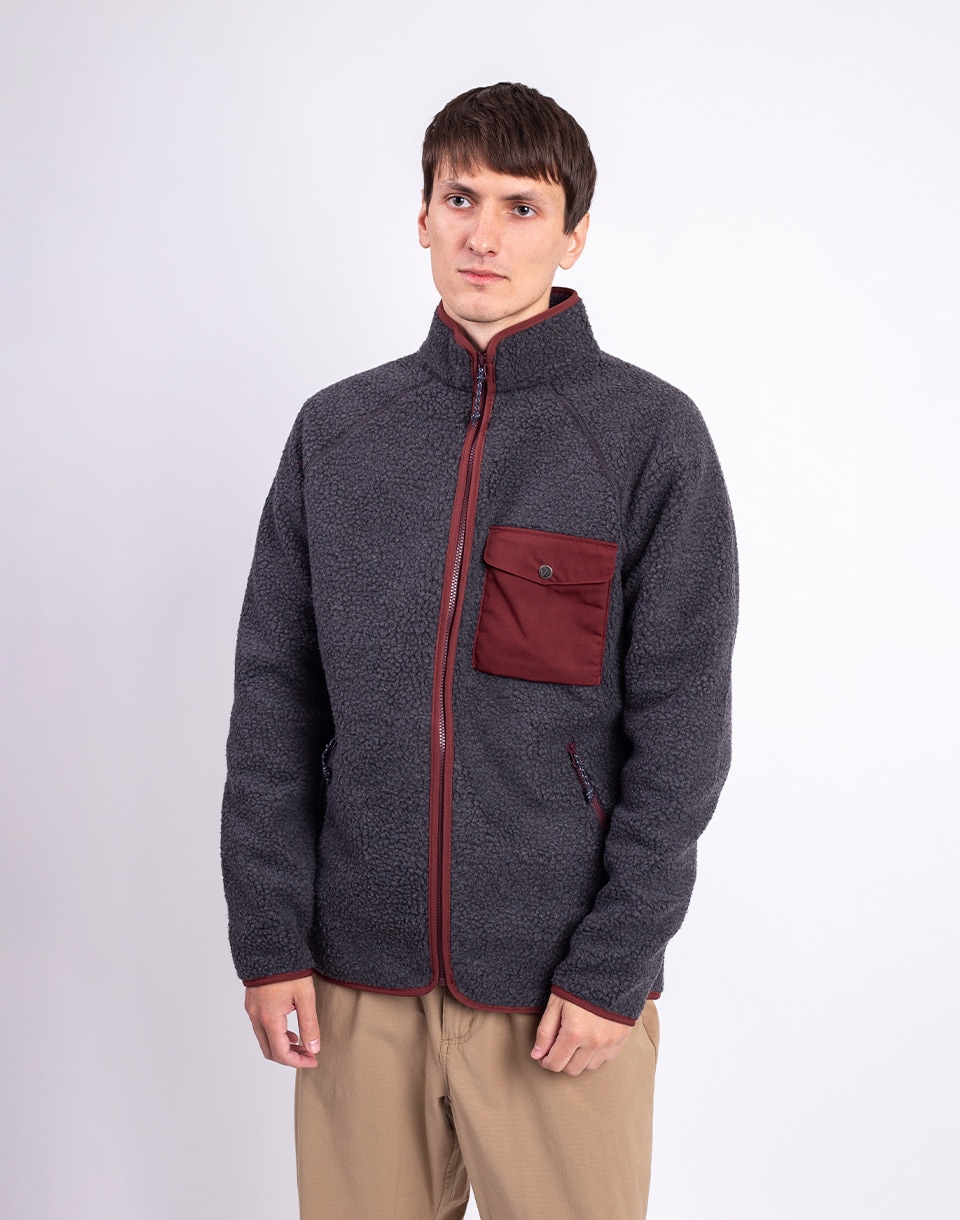 Fjällräven Vardag Pile Fleece M 030-352 Dark Grey-Maroon XL