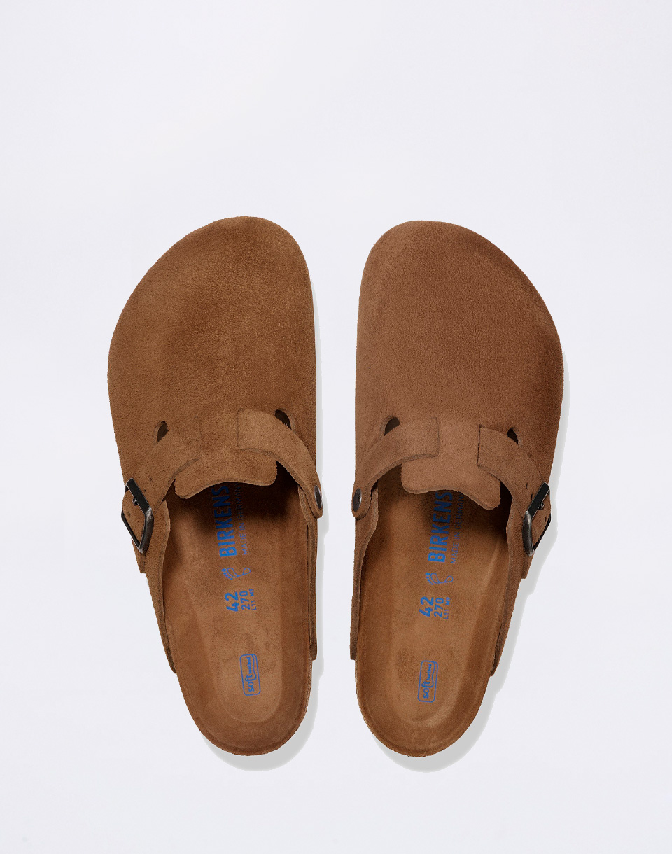 Birkenstock Boston Suede Leather Dark Tea Tonal FB 41