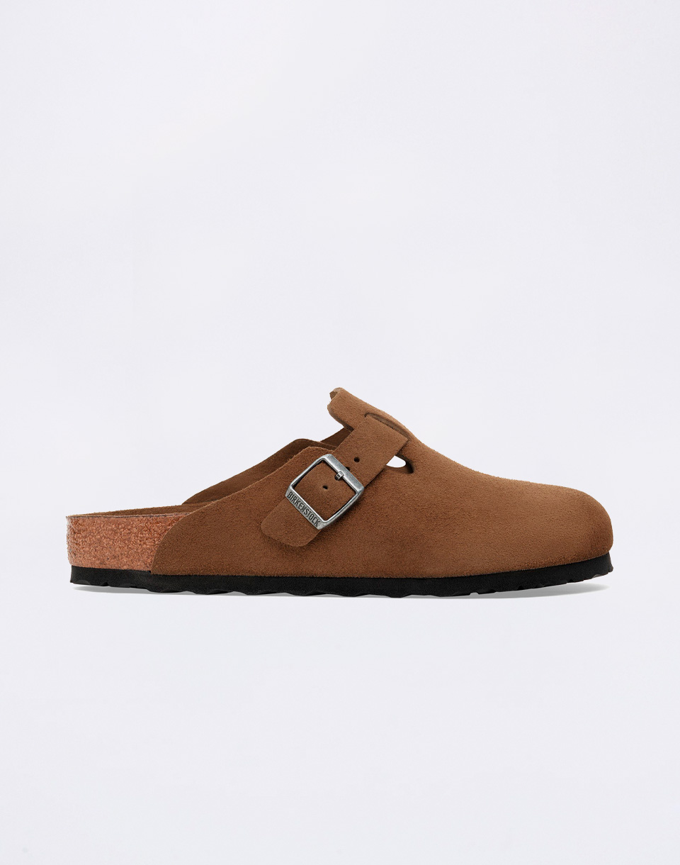 Birkenstock Boston Suede Leather Dark Tea Tonal FB 41