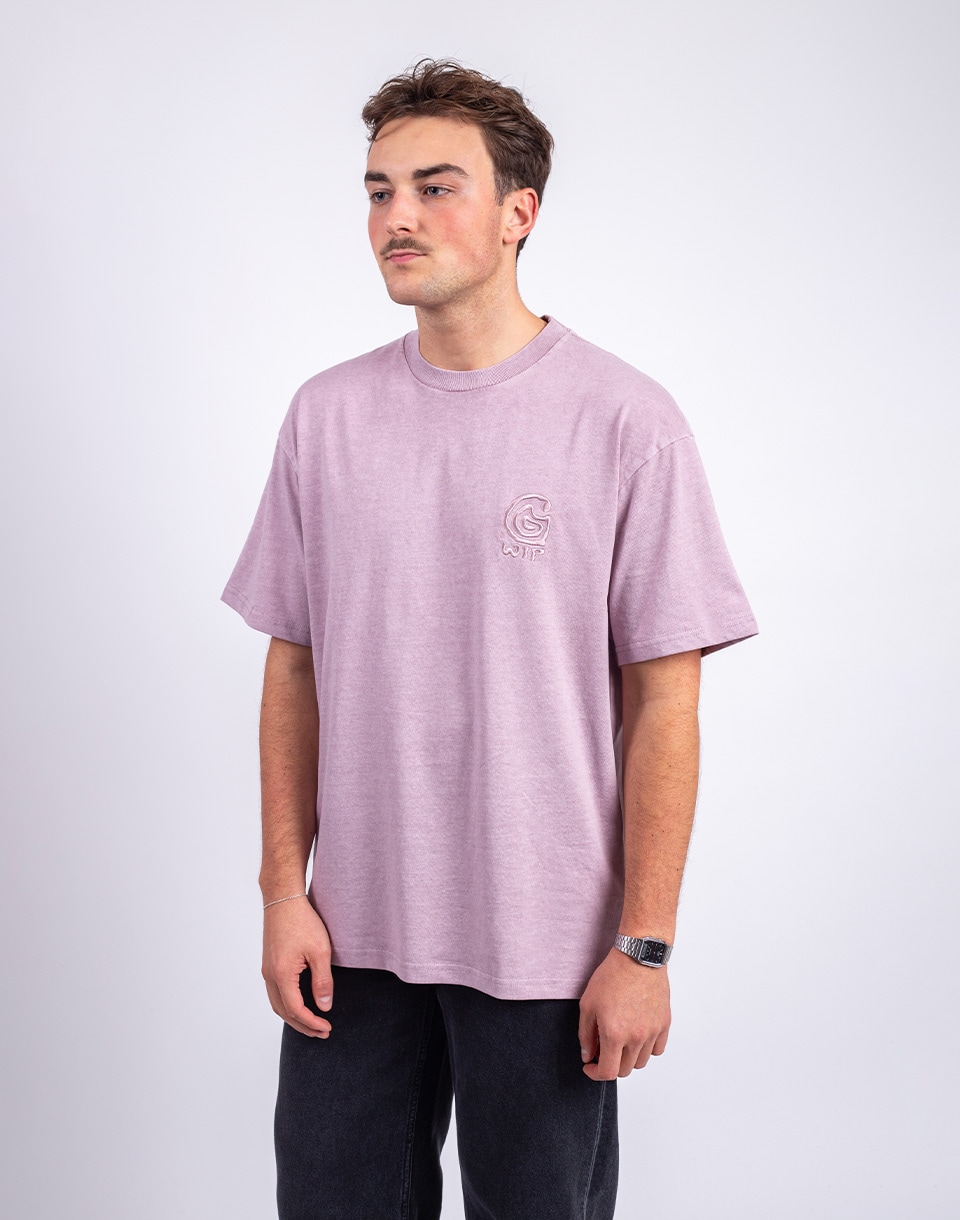 Carhartt WIP S/S Helix Redux T-Shirt Pink Fog garment dyed M