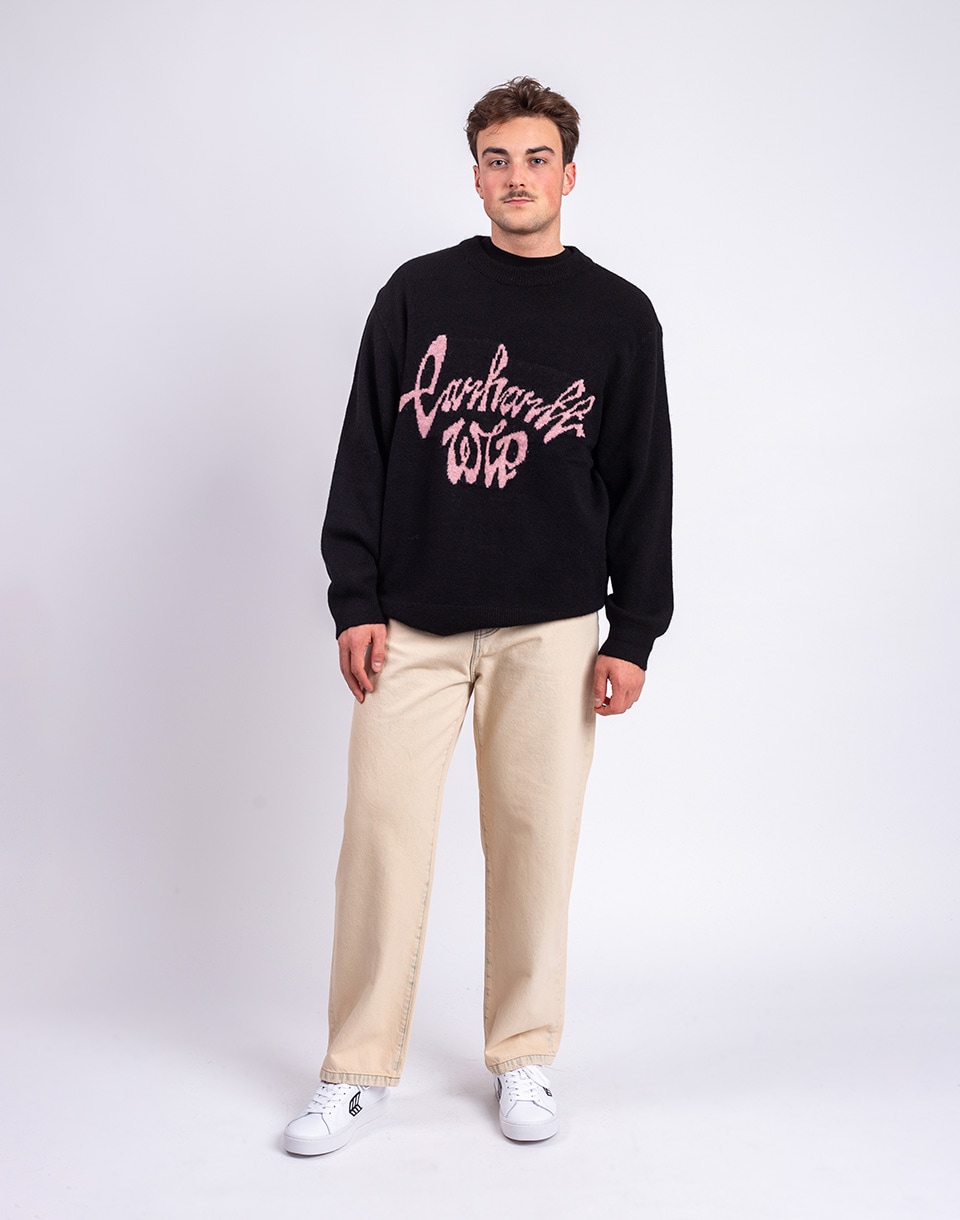 Carhartt WIP Chedda Sweater Black/Glassy Pink L