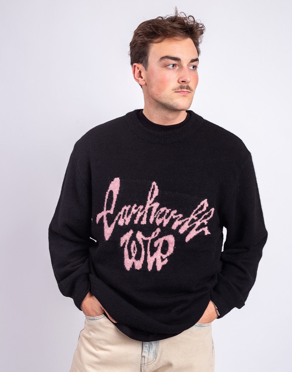 Carhartt WIP Chedda Sweater Black/Glassy Pink L