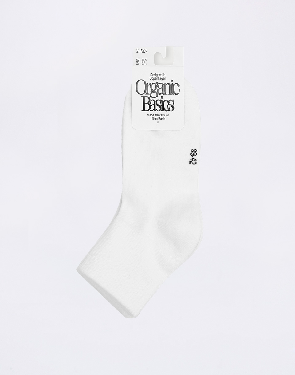 Organic Basics Core Ankle Socks 2-pack White 35-38