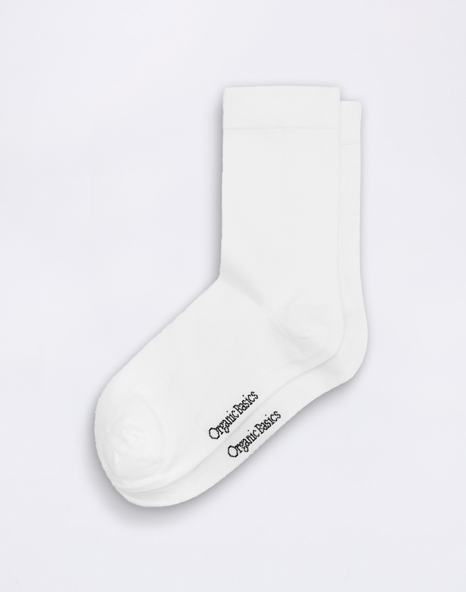 Organic Basics Core Crew Socks 2-pack White 43-46