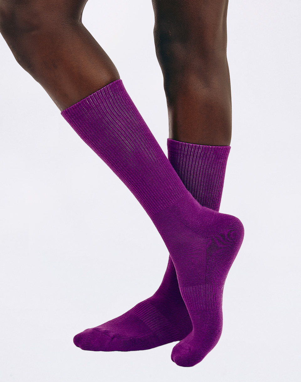 Organic Basics Core Tennis Crew Socks 3-pack Aubergine 39-42