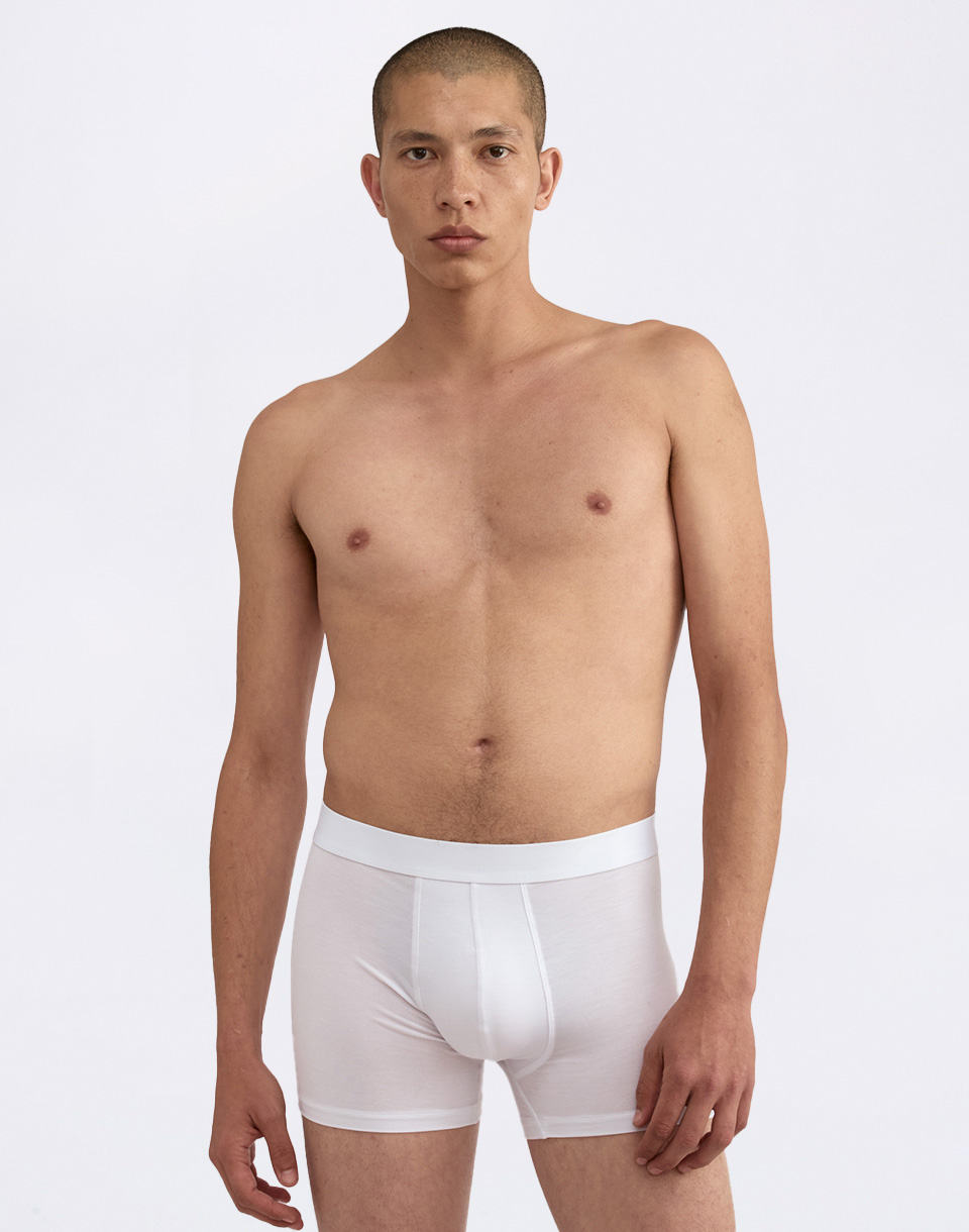 Organic Basics Premium Trunks 3-pack White / Hazy / Black L