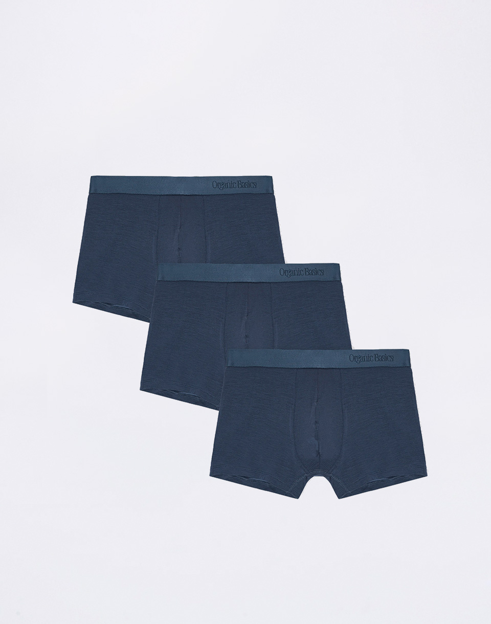 Organic Basics Soft Touch Trunks 3-pack Midnight Blue / Midnight Blue / Midnight Blue L