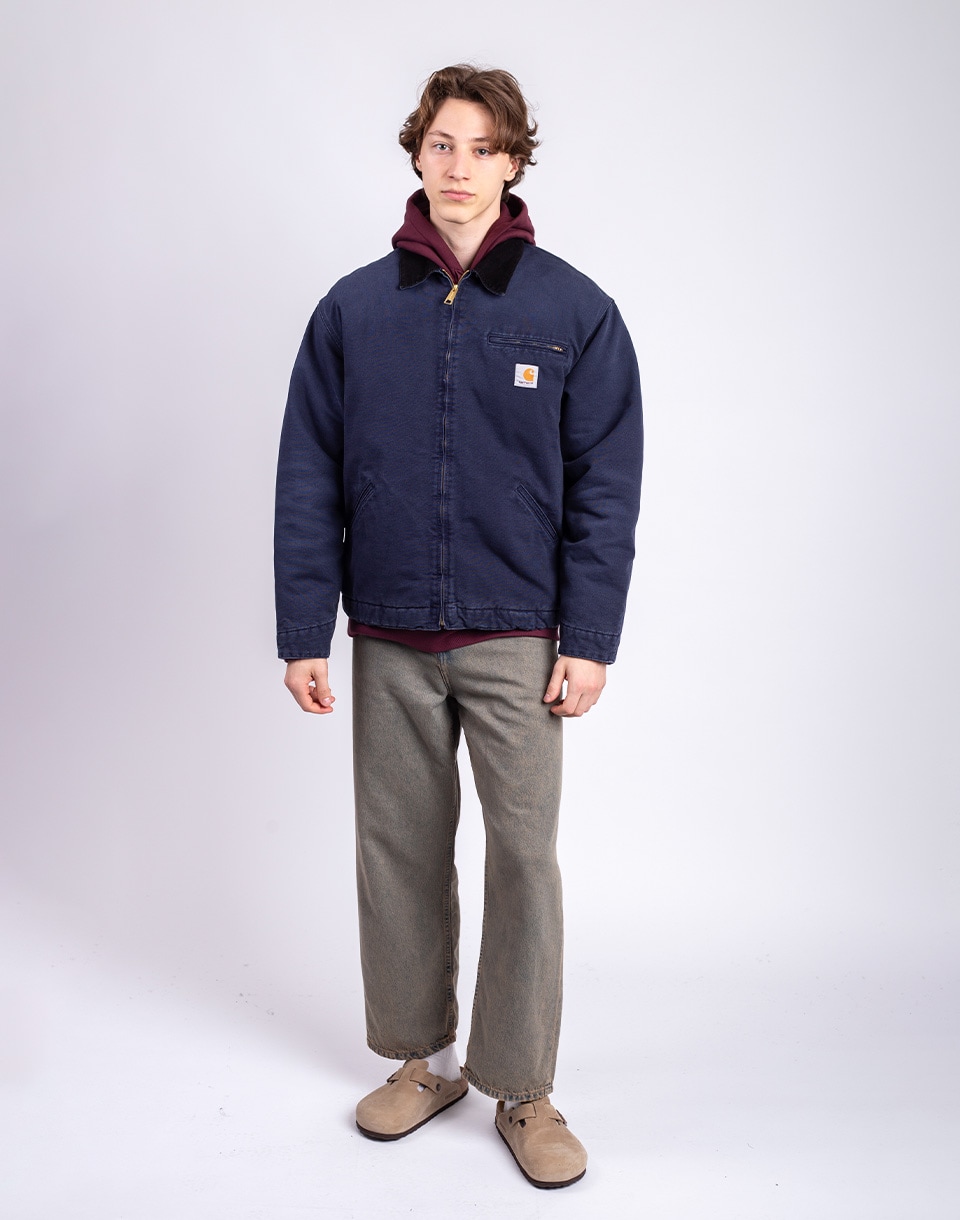 Carhartt WIP OG Detroit Jacket Dark Navy/Black stone canvas L