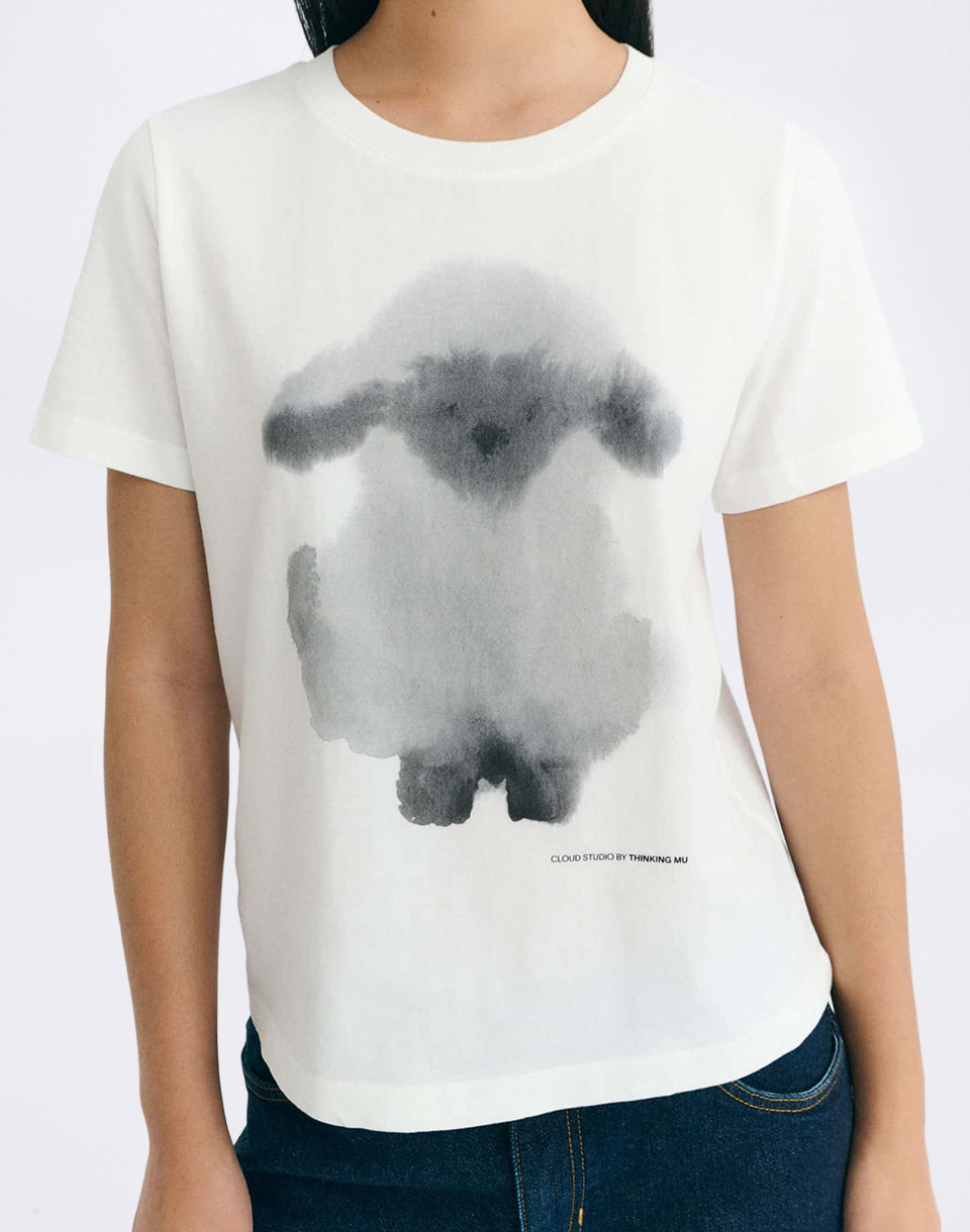 Thinking MU Cloud Sheep Ida Tee WHITE M