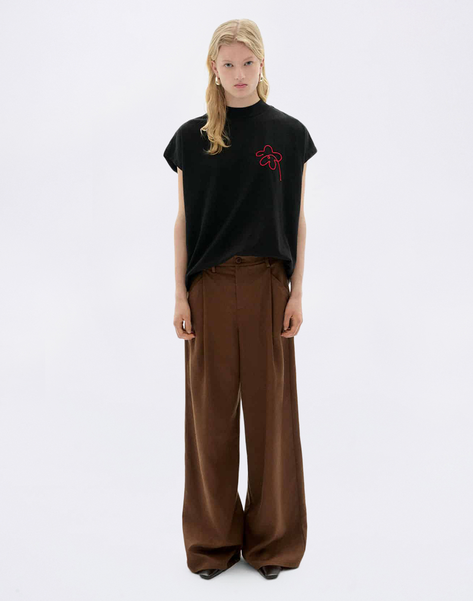 Thinking MU Flower Cord Black Volta Tee BLACK M