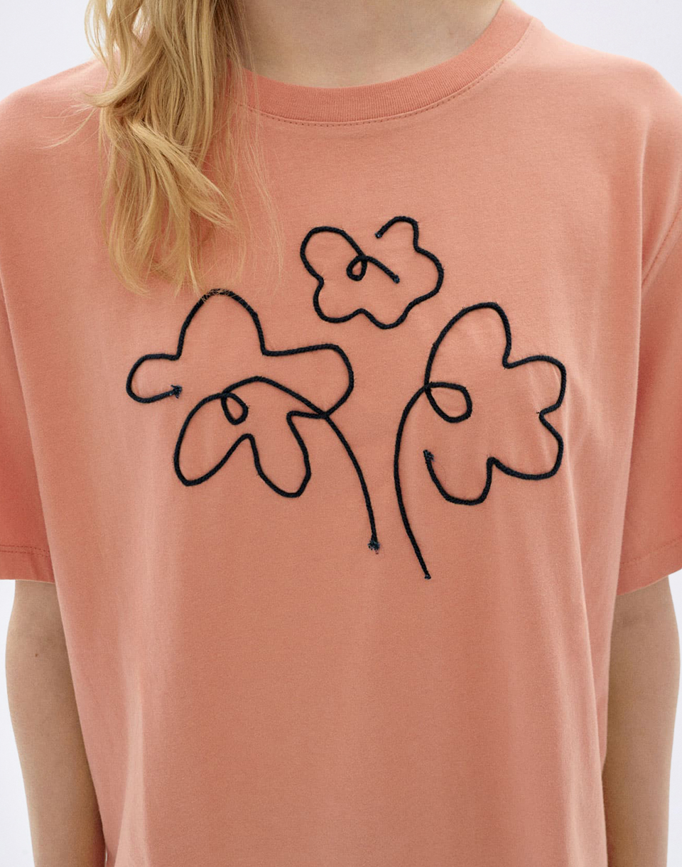 Thinking MU Flower Rope Pink Lucia Tee PINK S
