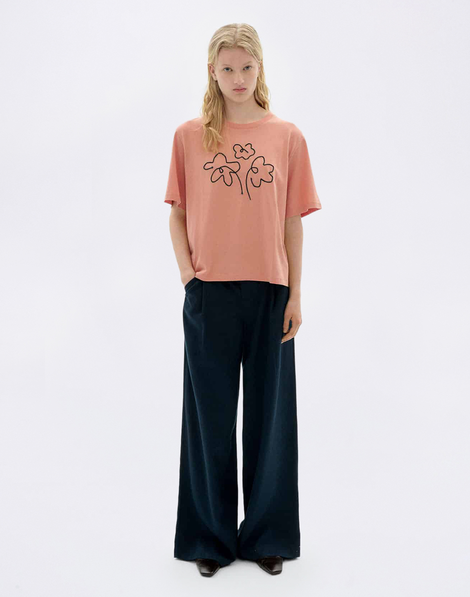 Thinking MU Flower Rope Pink Lucia Tee PINK S