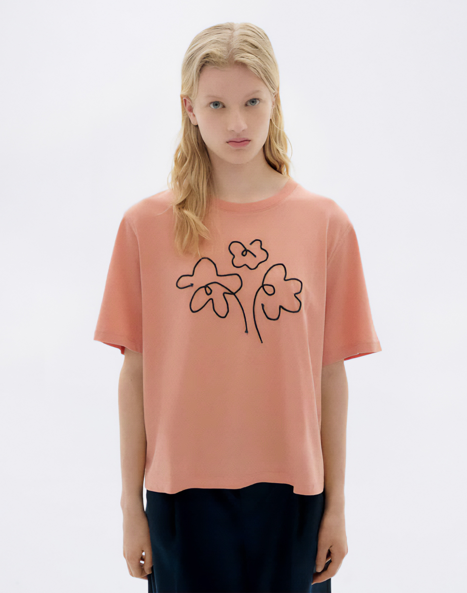 Tričko Thinking MU Flower Rope Pink Lucia Tee PINK