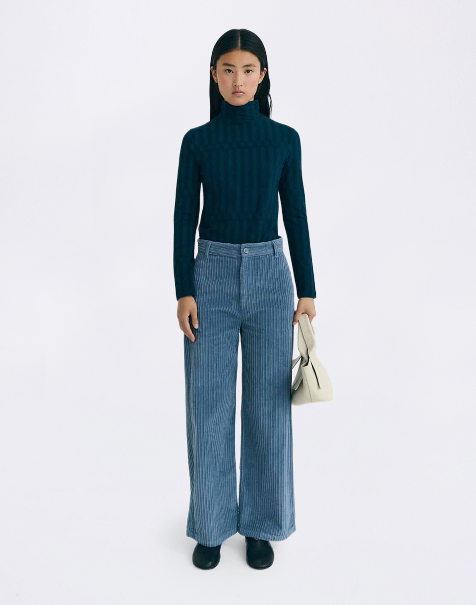 Thinking MU Fuzz Corduroy Karina Pants BLUE 42