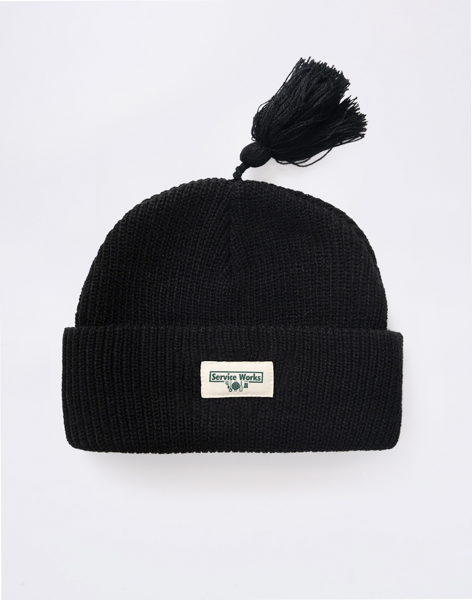 Service Works Tassel Beanie BLACK