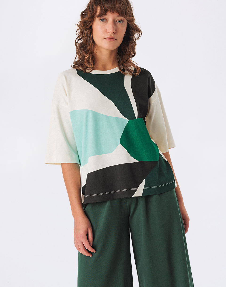 Tričko SKFK Lariz GOTS T-Shirt F255ML MULTICOLOUR