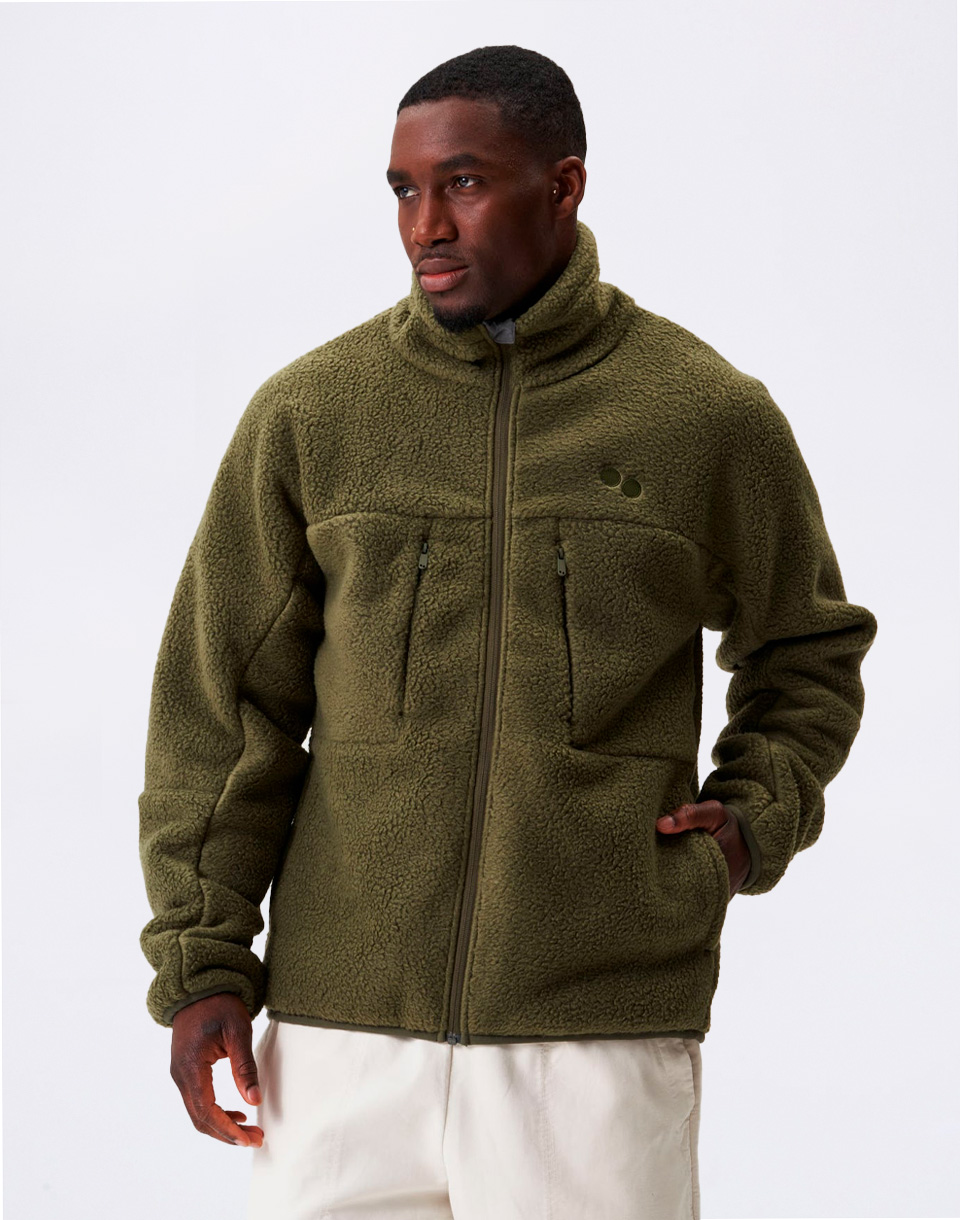 Pinqponq Fleece Jacket Men Eternal Olive M