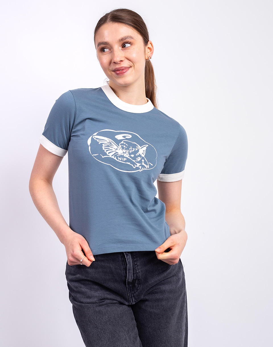 Tričko Carhartt WIP W' S/S Reminiscing Ringer T-S Velvet Blue heavy stone wash