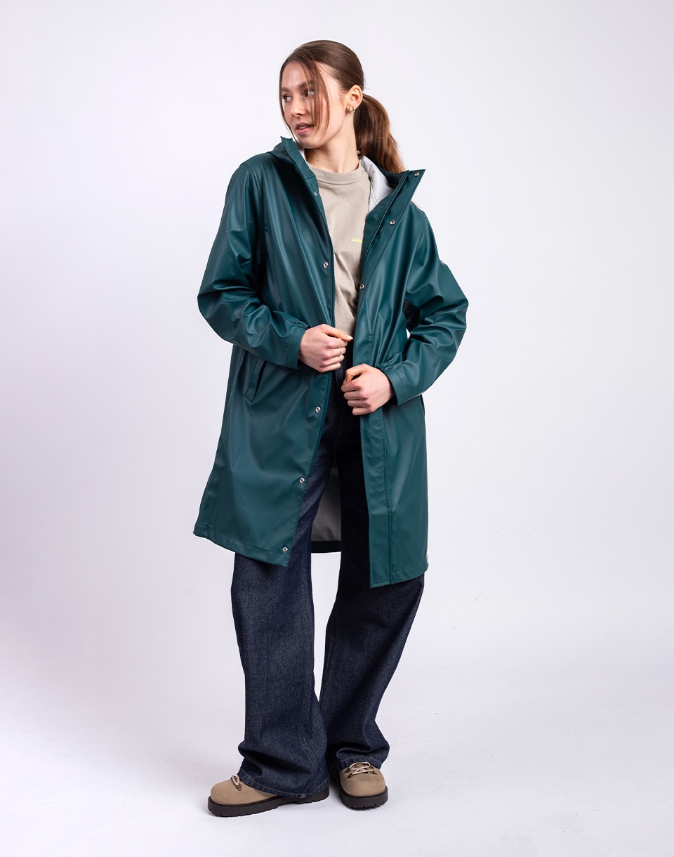 Herschel Supply Long Classic Rain Jacket Women's Dark Sea S
