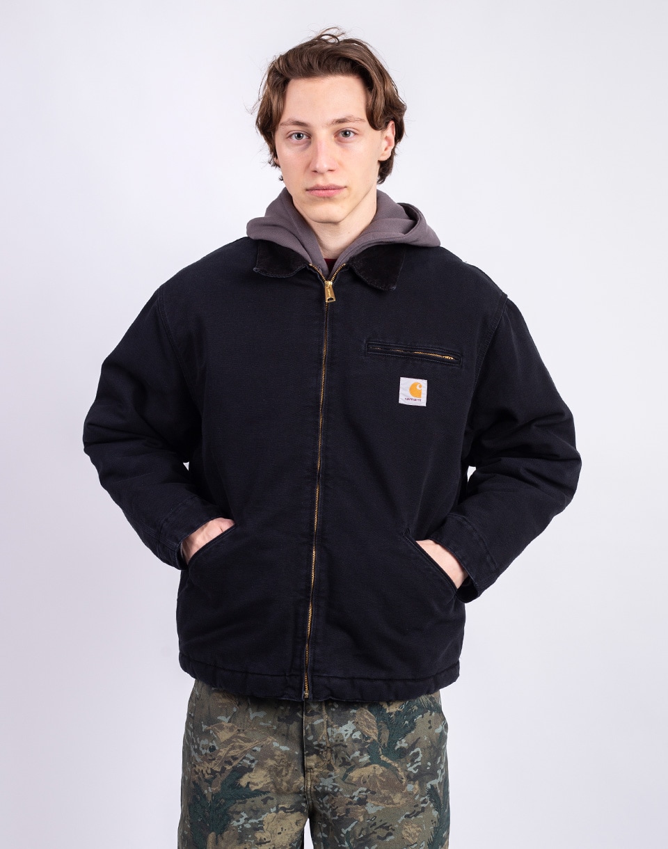 Carhartt WIP OG Detroit Jacket Black/Black stone canvas XL