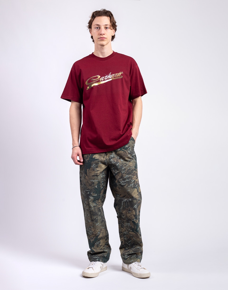 Carhartt WIP Single Knee Pant Camo Combi, Green stone washed W32/L32