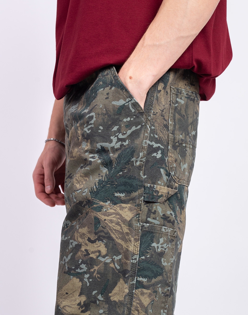 Carhartt WIP Single Knee Pant Camo Combi, Green stone washed W32/L32