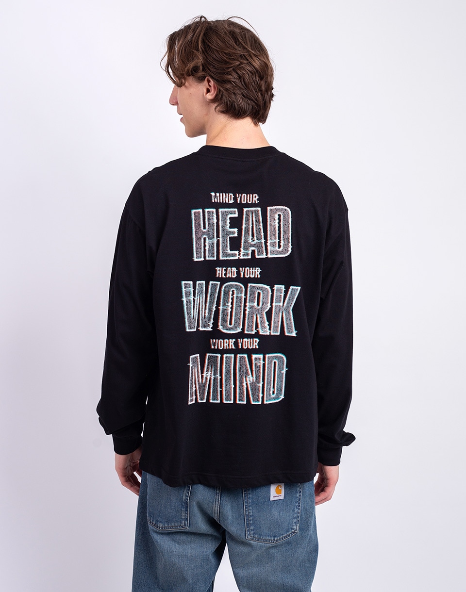 Tričko Carhartt WIP L/S Mind Your Head T-Shirt Black