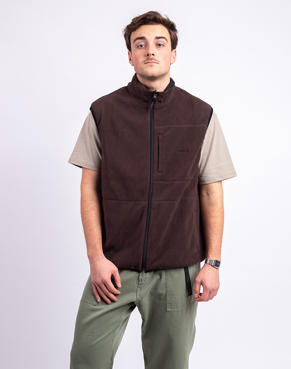 Gramicci Thermal Fleece Reversible Vest TOBACCO M