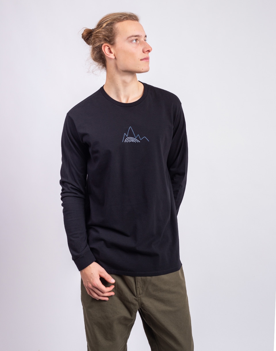 Tričko Patagonia M's L/S Berm Logo Responsibili-Tee Black