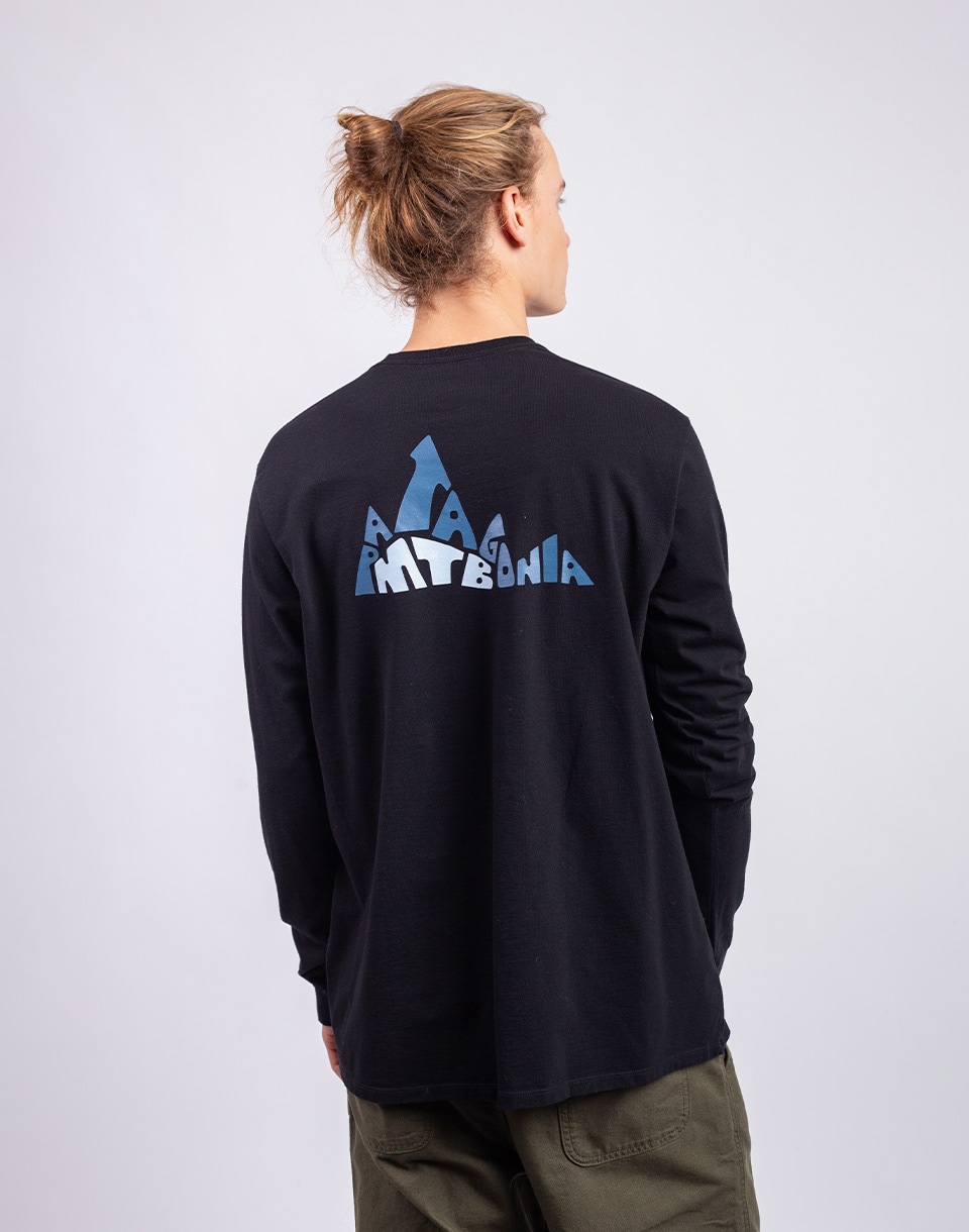 Patagonia M's L/S Berm Logo Responsibili-Tee Black M